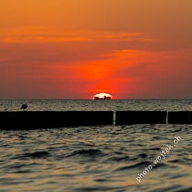 Sailing Ship Sunset Kolobrzeg Poland