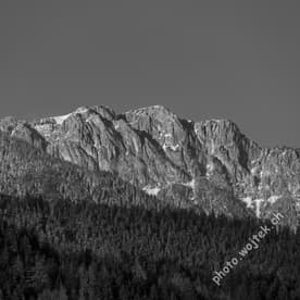 Rocky mountain peaks and forest, Schladming Austria