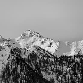 Snowy mountain peaks Schladming Austria