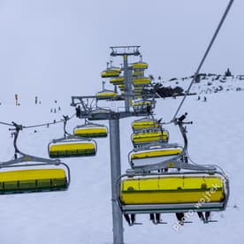 Ski Lift with Yellow Covers Schladming Austria