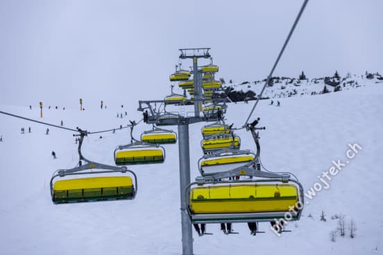 Ski Lift with Yellow Covers Schladming Austria