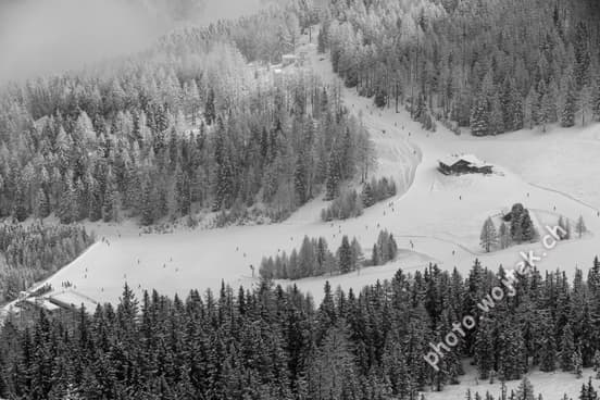 Skiers on snowy slopes Schladming Austria