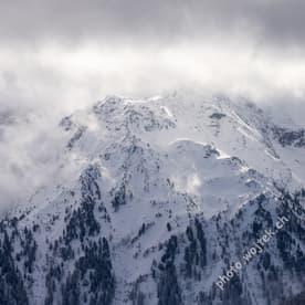 Snowy mountain peaks Schladming Austria