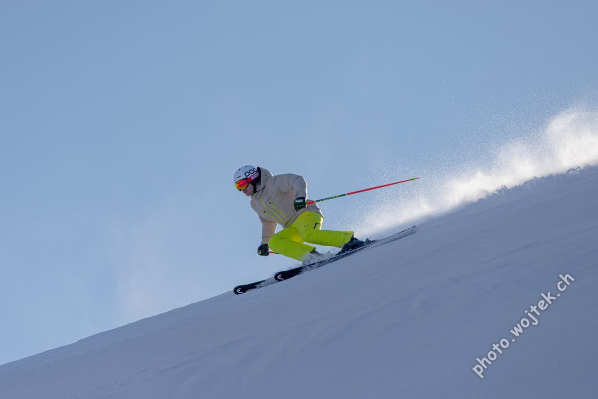 Skier Descending Slope Schladming Austria