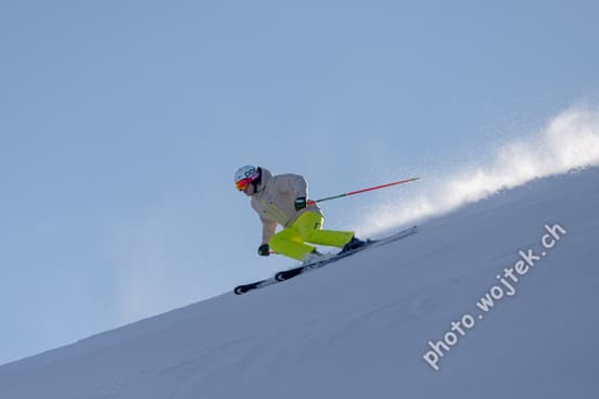 Skier Descending Slope Schladming Austria