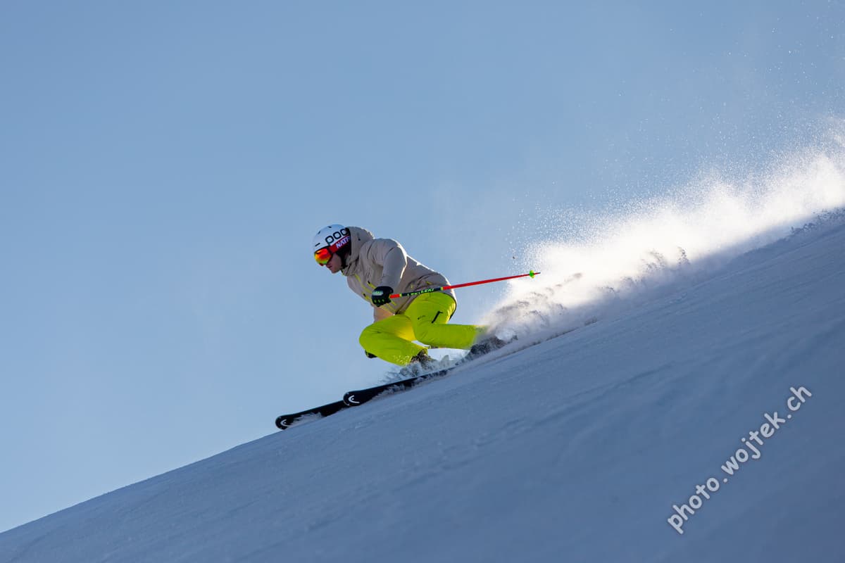 Skier Descending Slope Schladming Austria