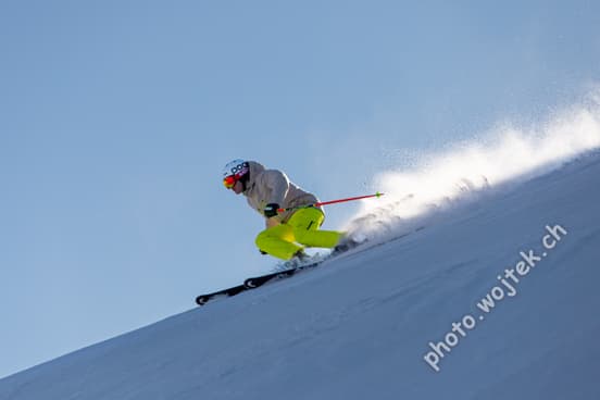 Skier Descending Slope Schladming Austria