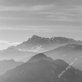 Mountain range misty view Schladming Austria