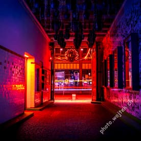 Neon-lit Alleyway Zürich Switzerland
