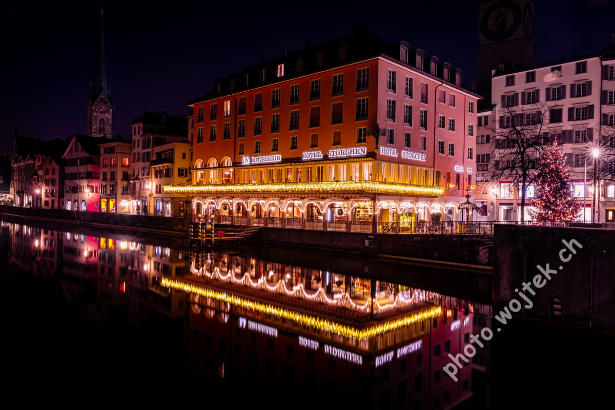 Hotel Storchen Christmas lights Zürich Switzerland