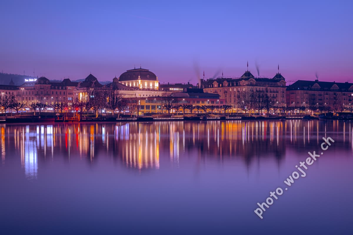 Zürich Old Town Waterfront Reflection Switzerland