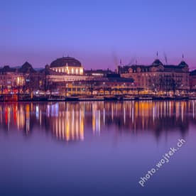 Zürich Old Town Waterfront Reflection Switzerland
