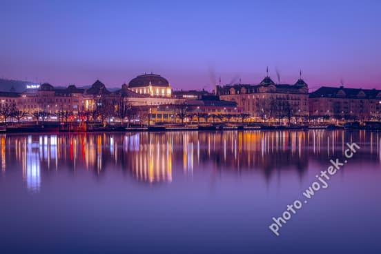 Zürich Old Town Waterfront Reflection Switzerland